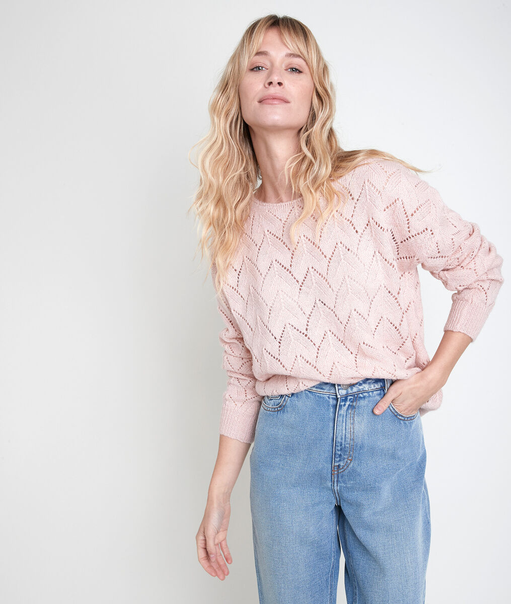 AGATHE powder-coloured openwork jumper | 1-2-3 AGATHE powder-coloured openwork jumper PhotoZ | 1-2-3