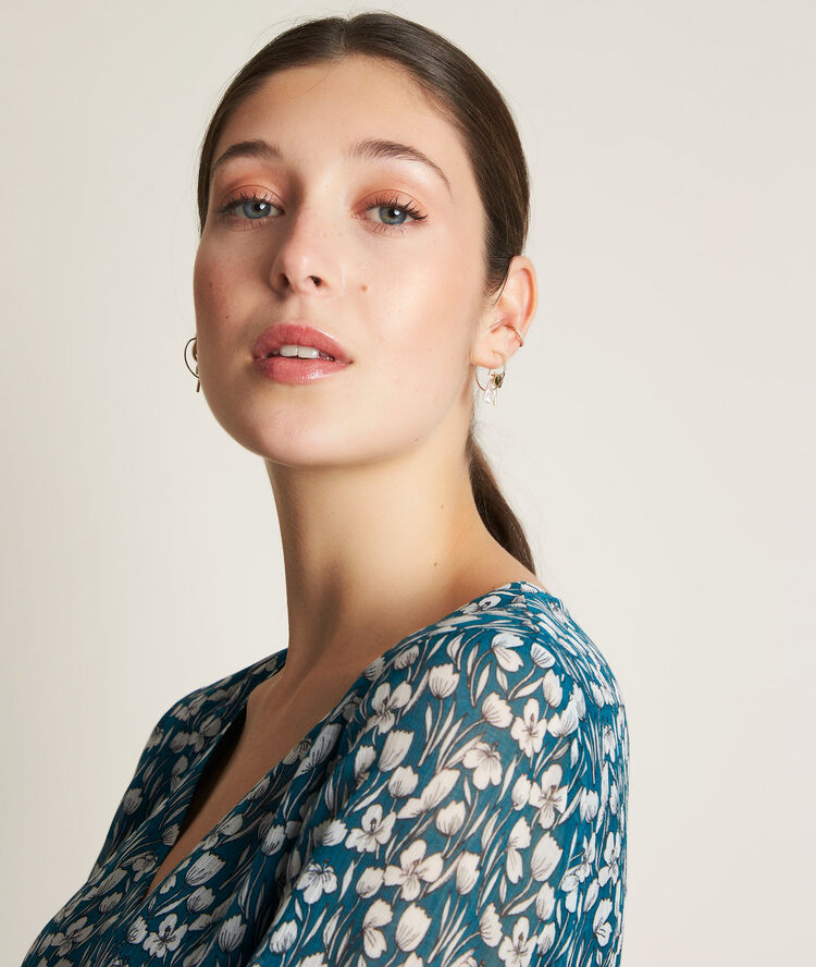 Esmee printed blouse turquoise.