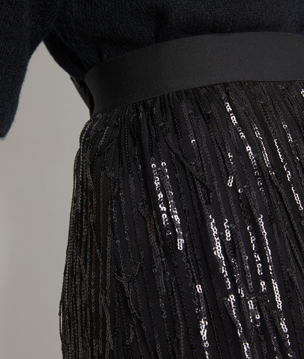 Gemini sequin skirt noir.