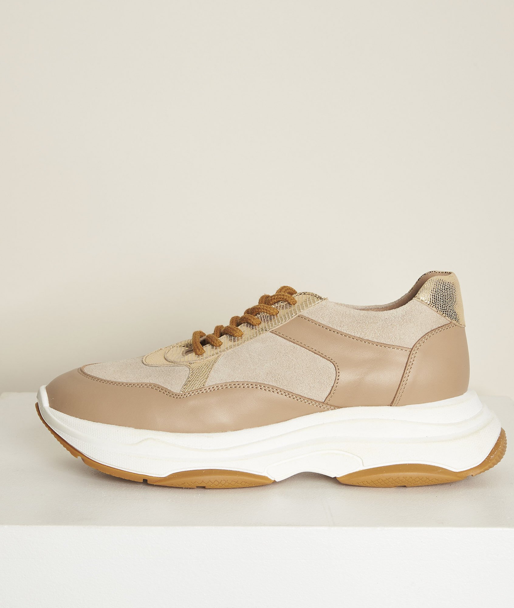 tan platform trainers