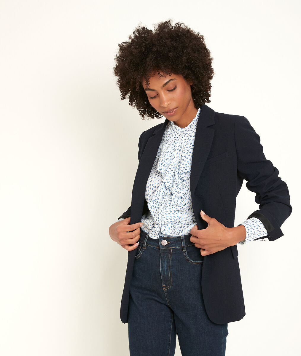 Teonie navy waffle jacket | 1-2-3 Teonie navy waffle jacket PhotoZ | 1-2-3
