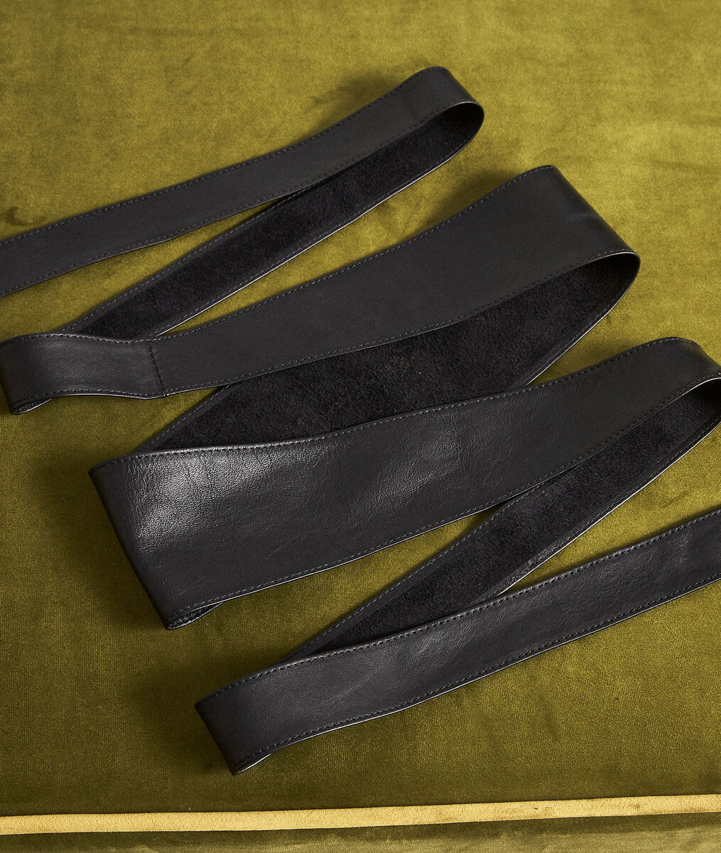 Raul black leather tie belt | 1-2-3 Raul black leather tie belt PhotoZ | 1-2-3