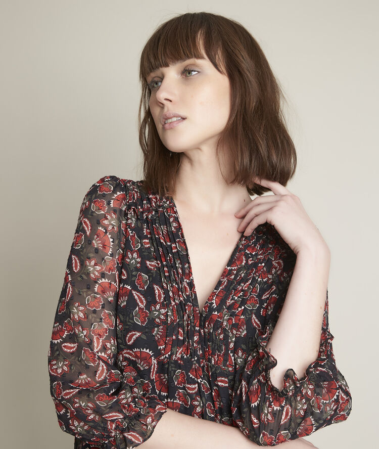 Claudia short printed dress black.