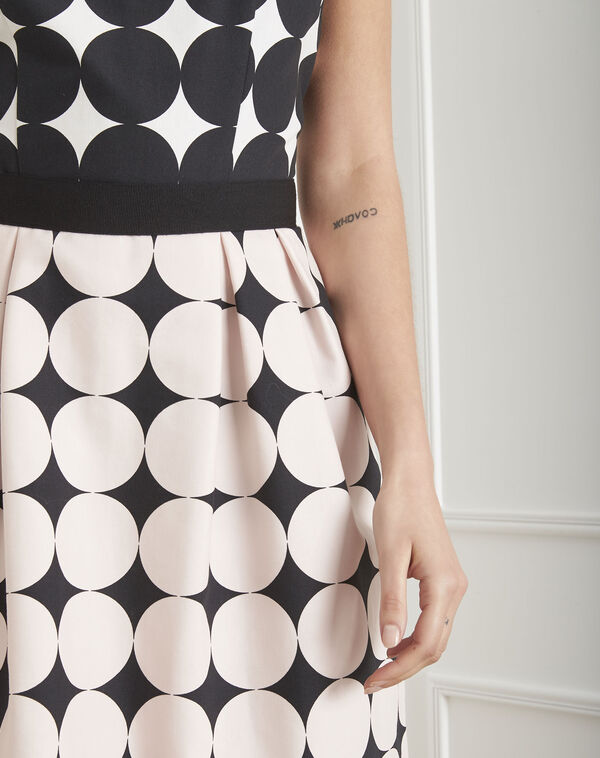Hisis black & white polka dot print dress black/white.