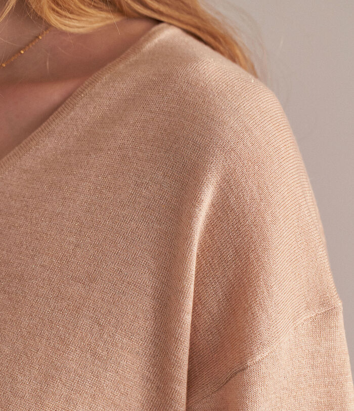 Babeth powder pink ultra-fine gauge knitted pullover PhotoZ | 1-2-3