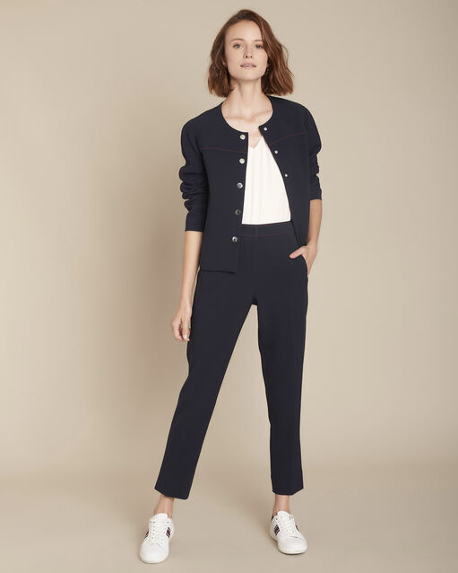 Belinda navy cropped jacket navy.