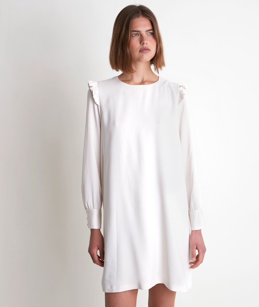 Medina cream crepe dress | 1-2-3 Medina cream crepe dress PhotoZ | 1-2-3