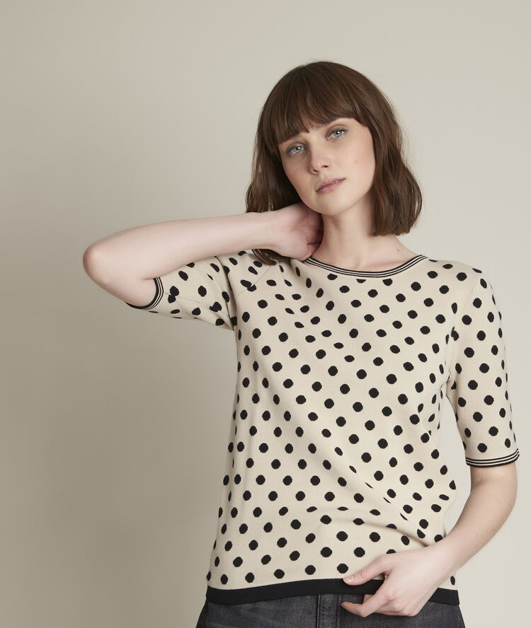 Dots jacquard jumper greige.