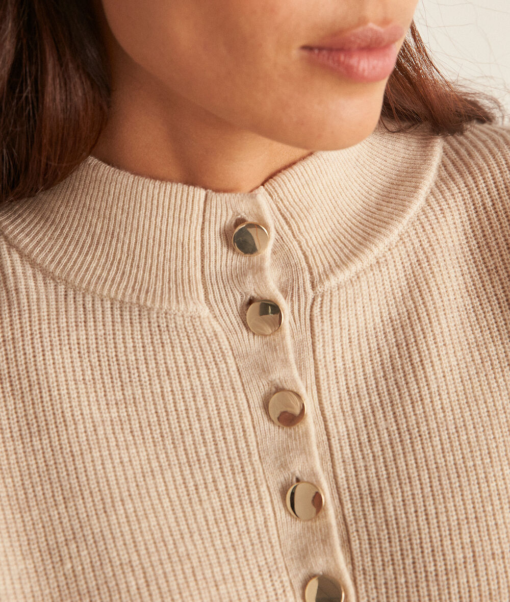 Brando beige responsible wool and cashmere striped jumper PhotoZ | 1-2-3
