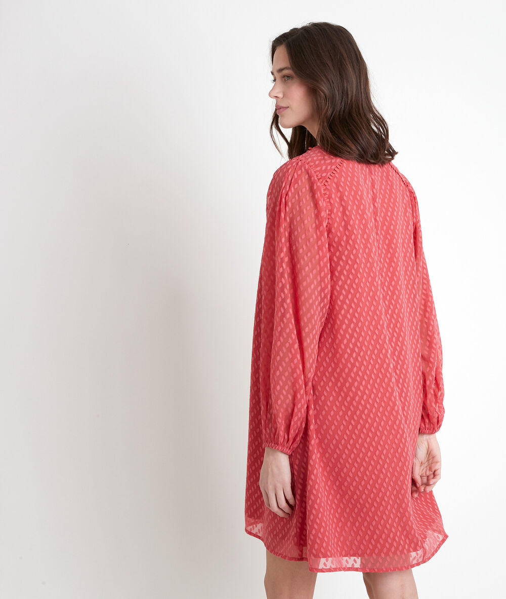Marcia coral plumetis dress corail.