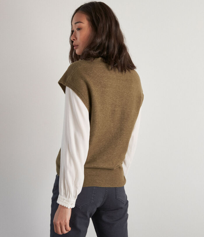 Mael khaki sleeveless jumper PhotoZ | 1-2-3