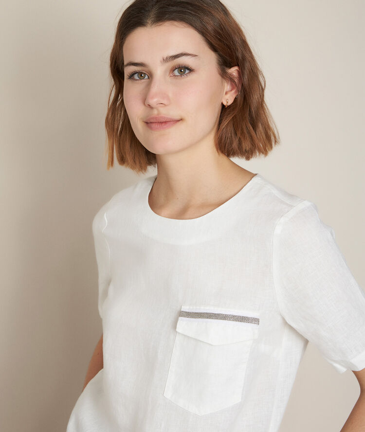 Elene linen top ecru.