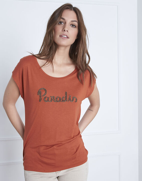 Round collared orange Pippa T-shirt | 1-2-3 Round collared orange Pippa T-shirt PhotoZ | 1-2-3