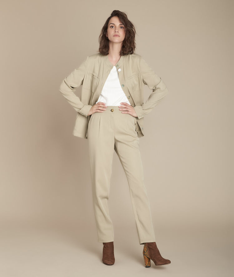 Charlotte ecru ribbed t-shirt with lurex detailing ecru.