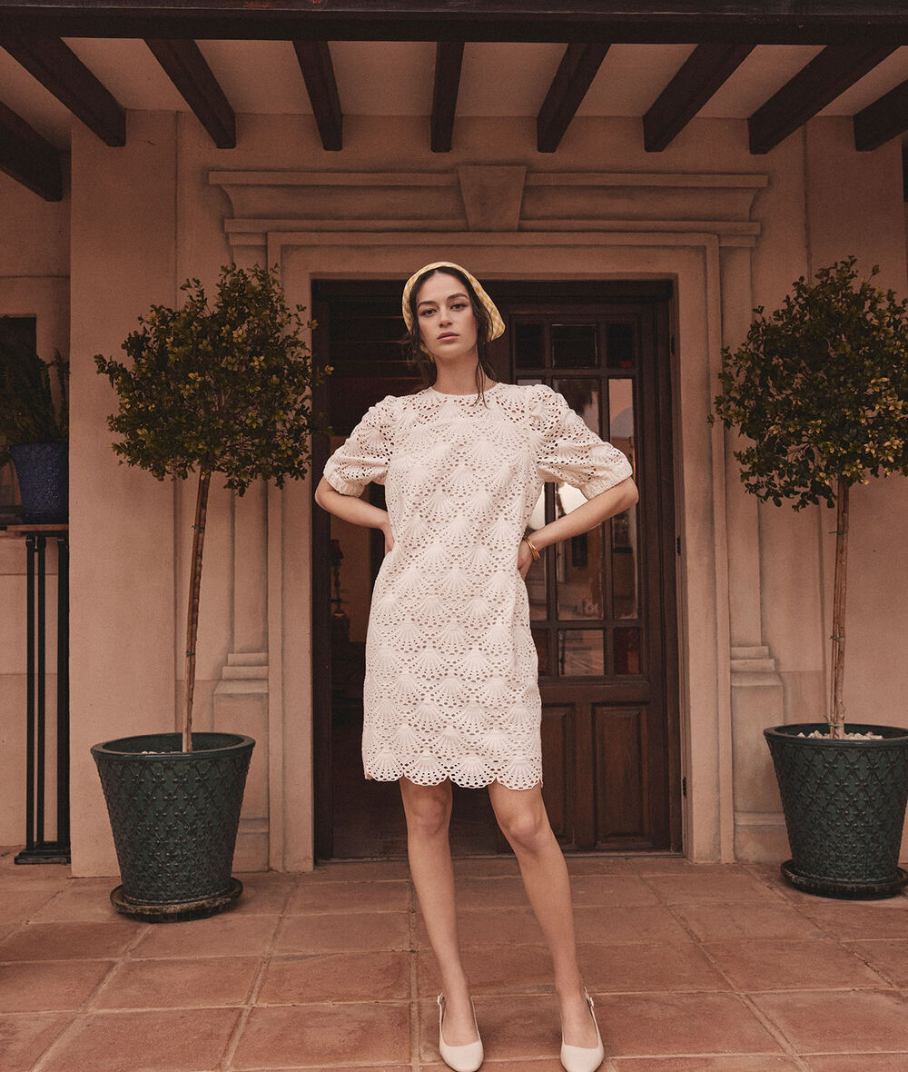 Grazia white embroidered cotton mini dress PhotoZ | 1-2-3
