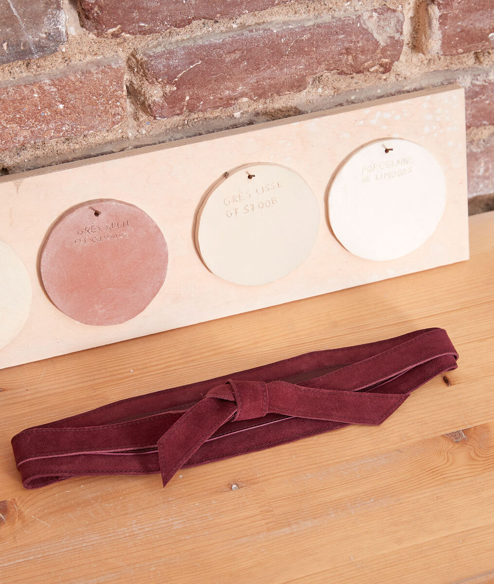 Eddy wide garnet-coloured leather belt | 1-2-3 Eddy wide garnet-coloured leather belt PhotoZ | 1-2-3