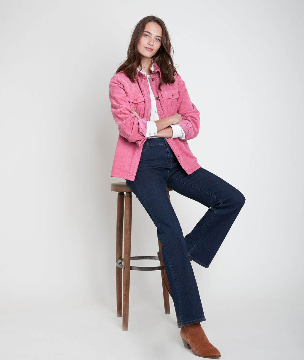 Perle pink corduroy over-shirt | 1-2-3 Perle pink corduroy over-shirt PhotoZ | 1-2-3