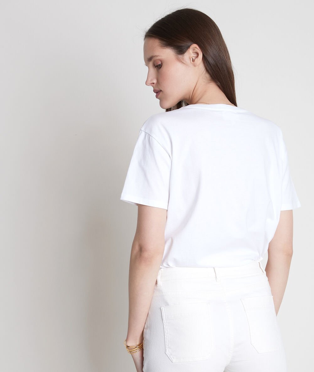 Inox white rhinestone t-shirt blanc.