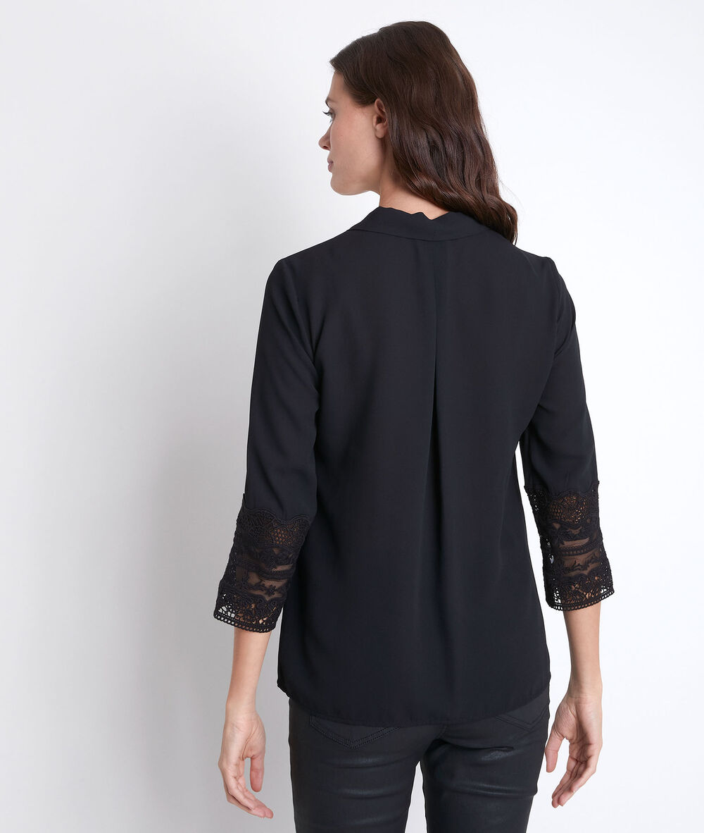 Janis black lace blouse noir.