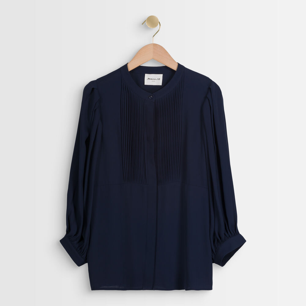 Tarika navy pleated blouse marine.