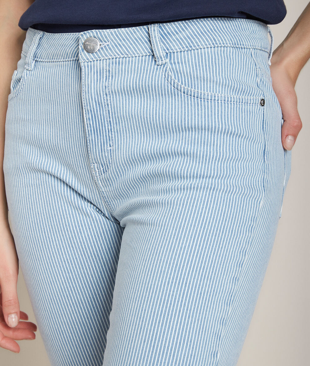 Adele striped jeans pearly white.