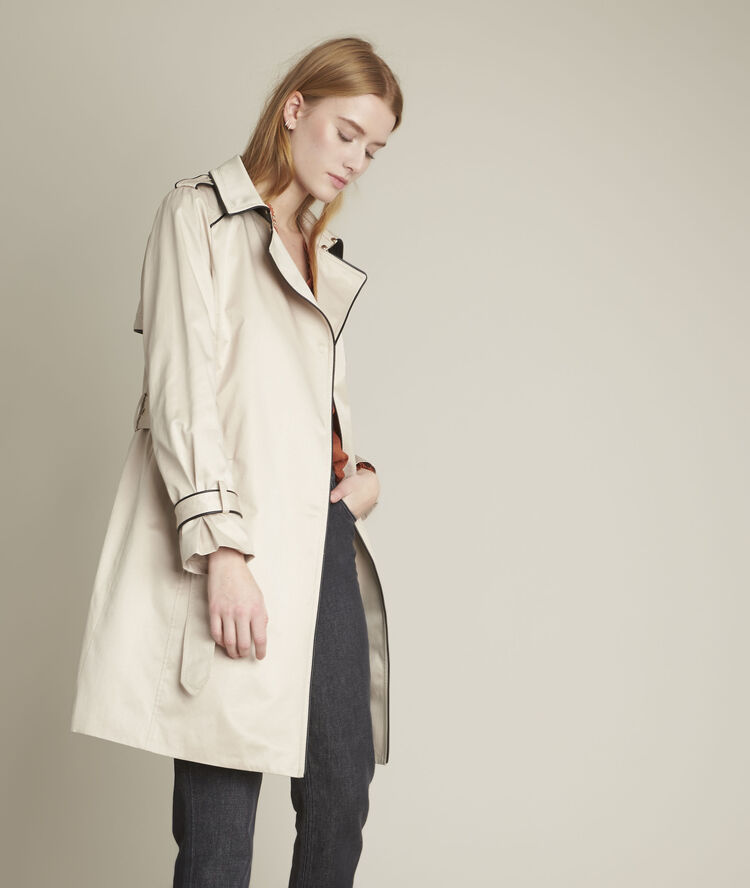 Frida braided beige trench coat greige.