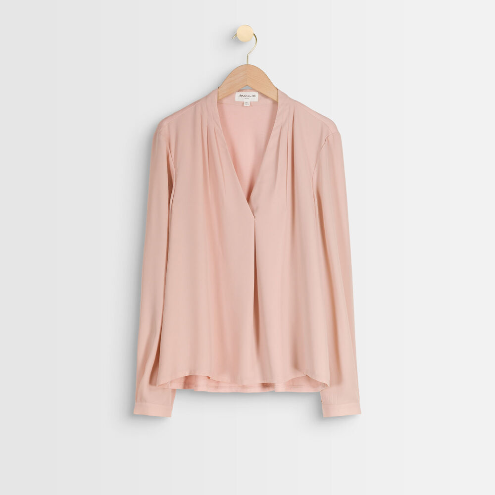 Davina pink two-fabric blouse bois de rose.