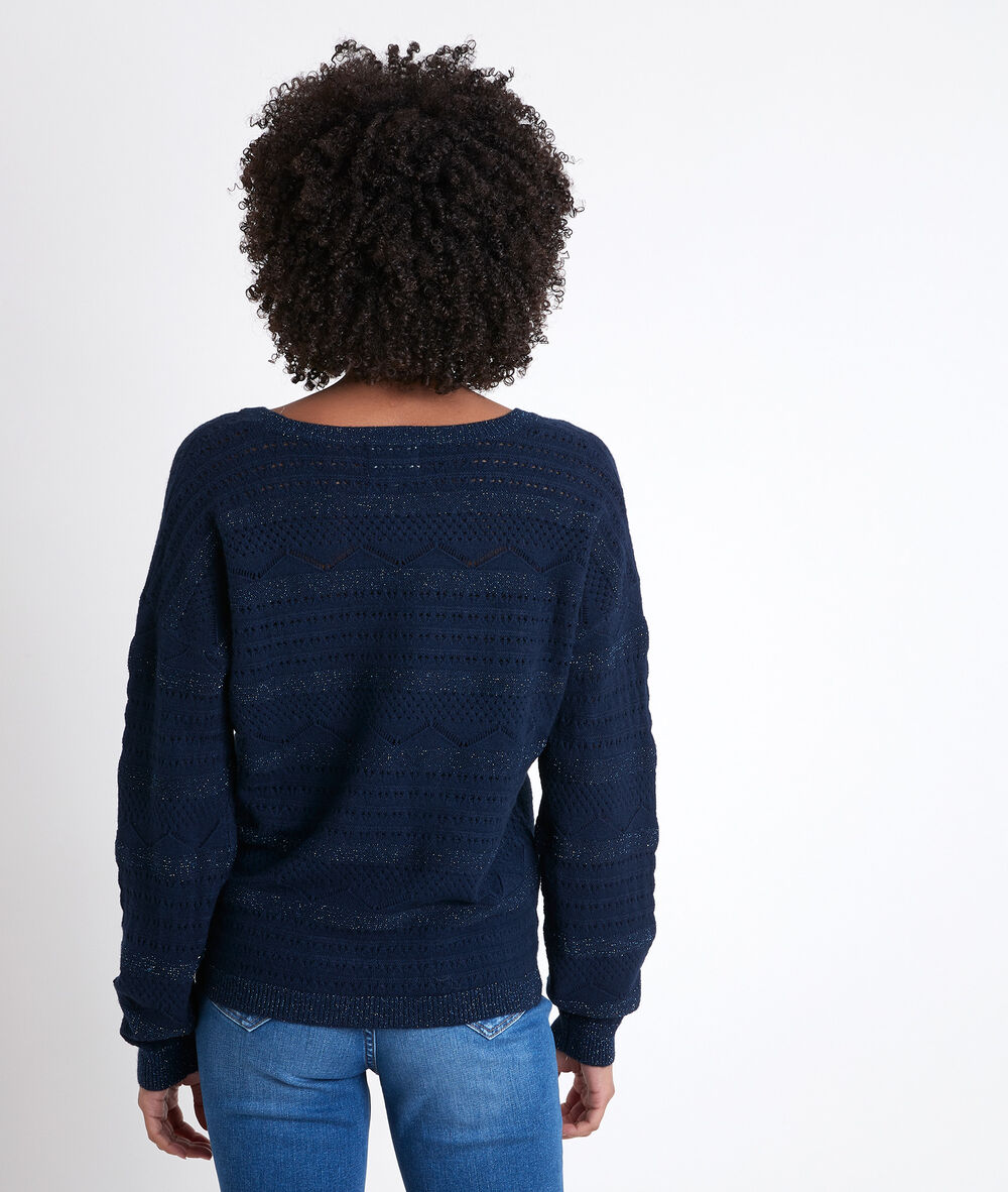 Riggy navy openwork jumper marine.