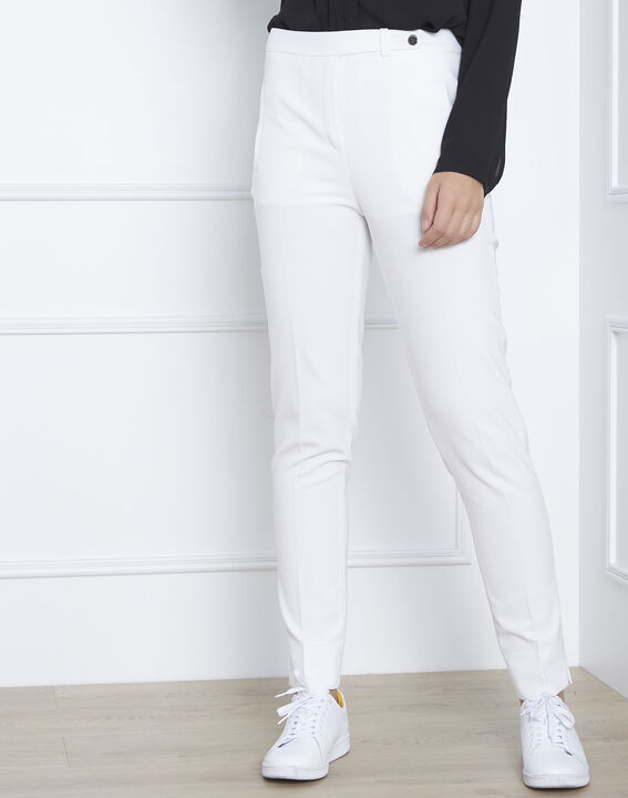 Lara white slim-fit microfibre trousers | 1-2-3 Lara white slim-fit microfibre trousers PhotoZ | 1-2-3