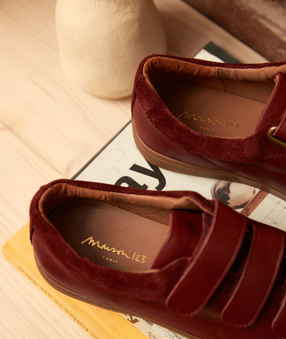 Vic bordeaux leather trainers bordeaux fonce.