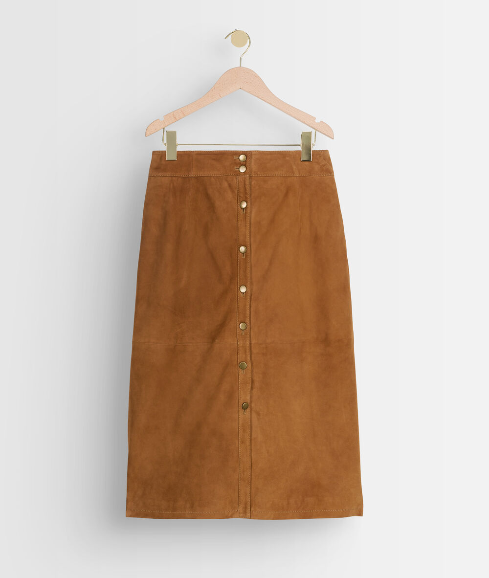 Ely camel-coloured suede skirt camel.