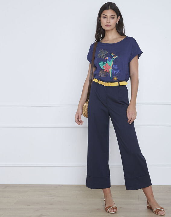 Petropolis blue parrot print T-shirt | 1-2-3 Petropolis blue parrot print T-shirt PhotoZ | 1-2-3