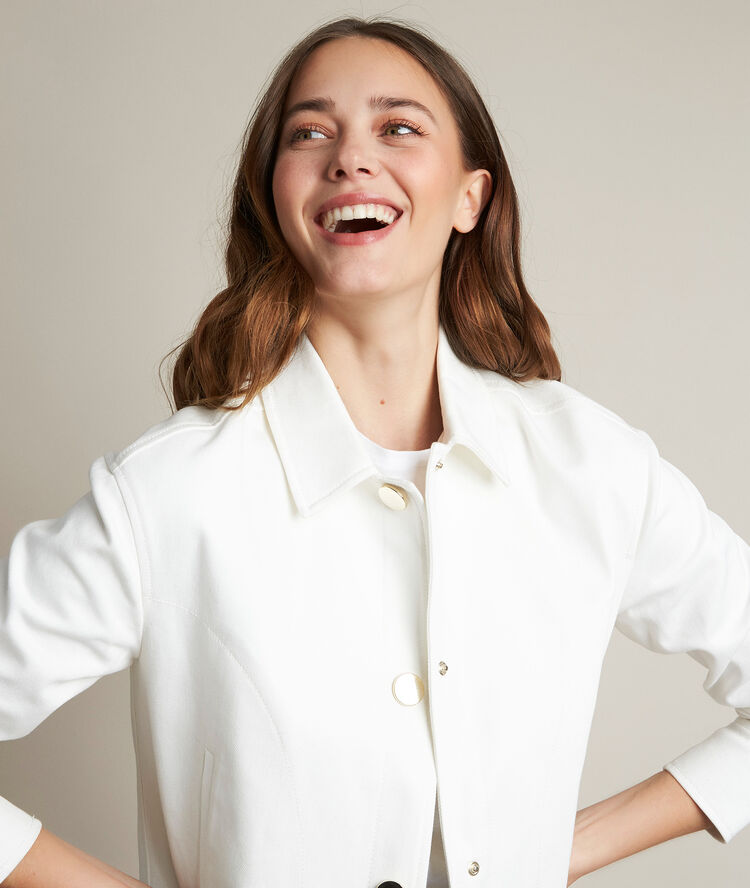 Lola snap-fastened cotton jacket white.