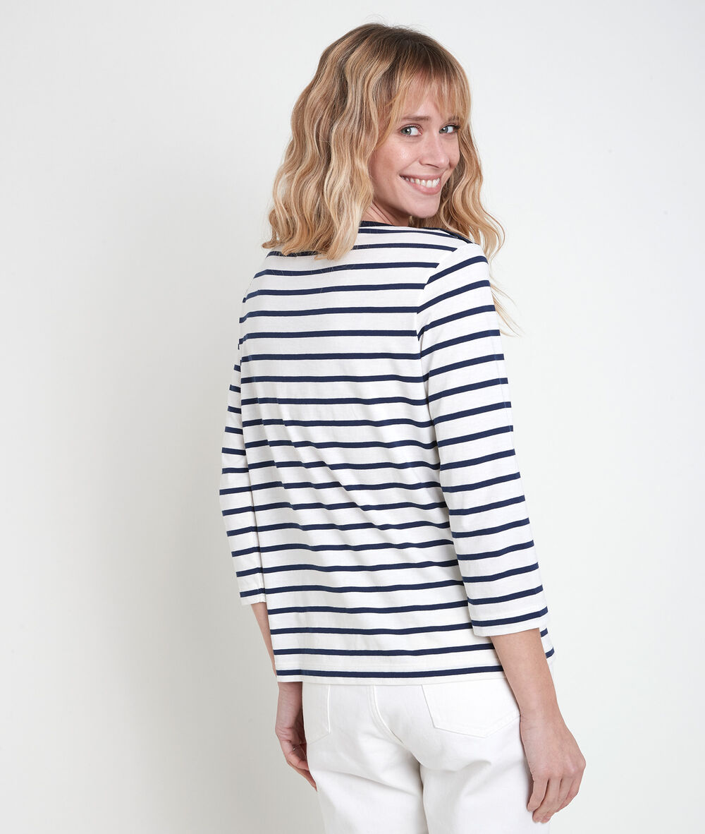 Idylle striped top ecru.