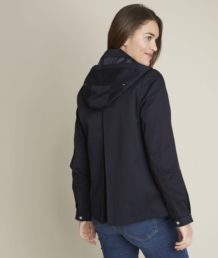 Flora water repellent trench coat navy blue.