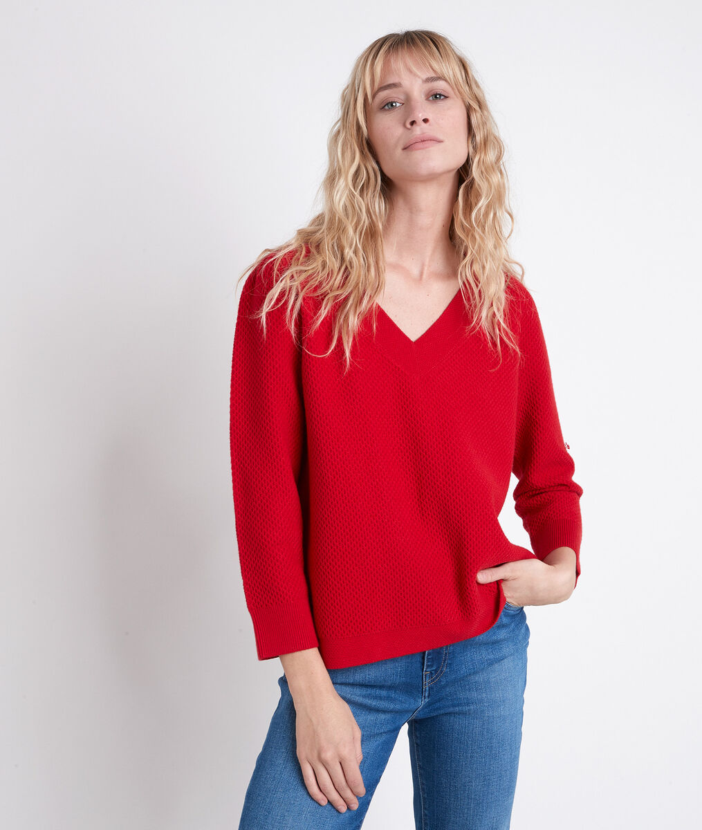 AMORE red decorative knit jumper | 1-2-3 AMORE red decorative knit jumper PhotoZ | 1-2-3