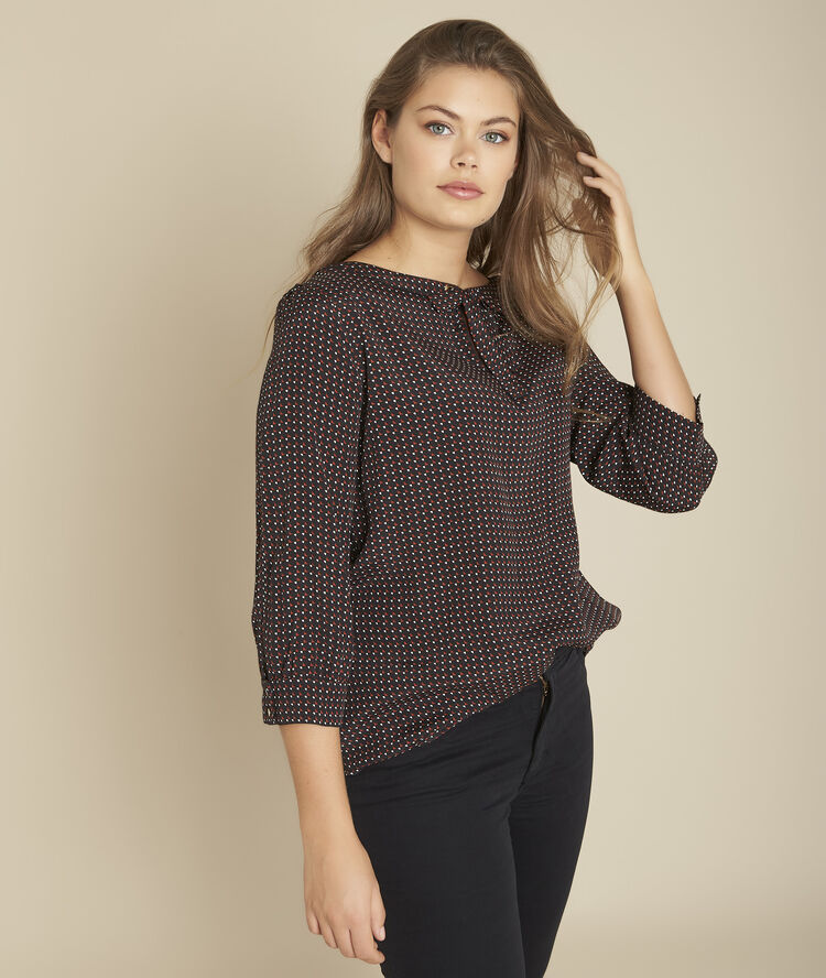 Melena black printed blouse black.