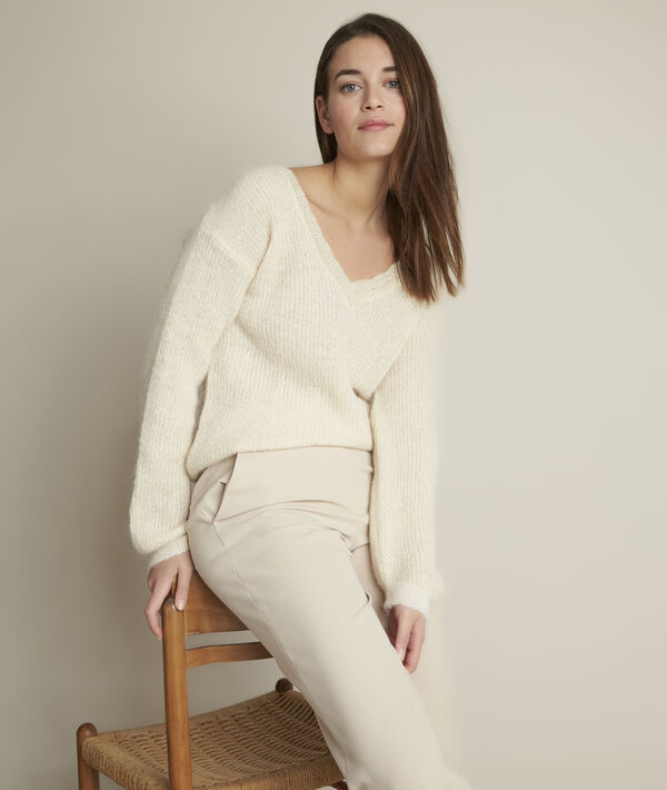 Flambeur ecru lurex pullover | 1-2-3 Flambeur ecru lurex pullover PhotoZ | 1-2-3