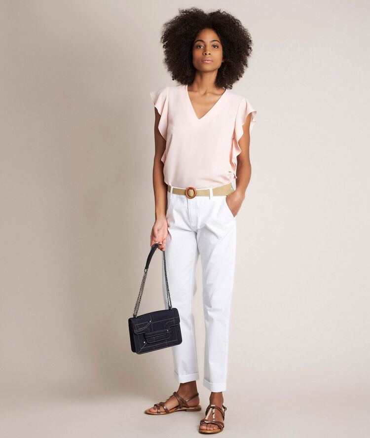 Elfie nude ruffled top nude.