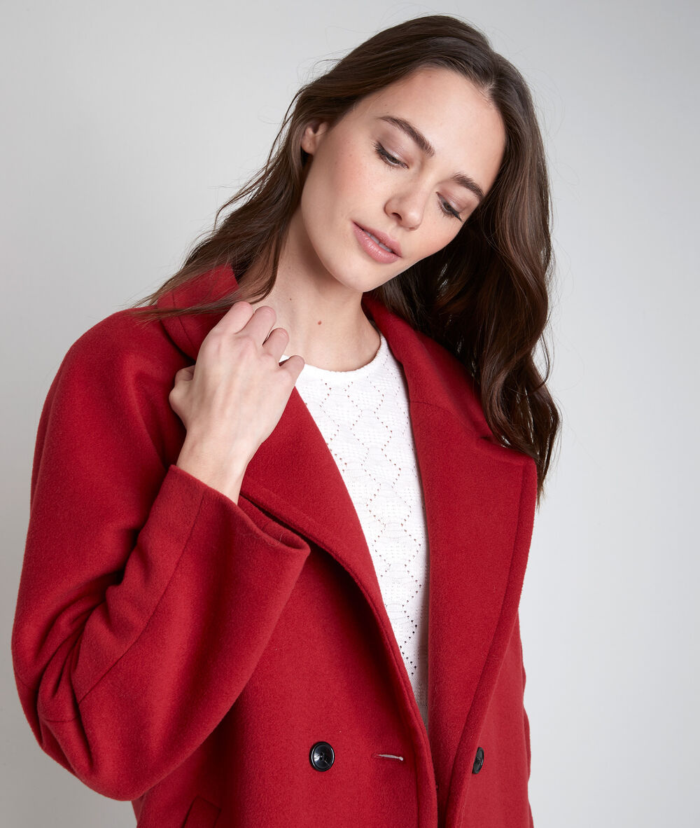 Joy terracotta wool blend coat tomette.