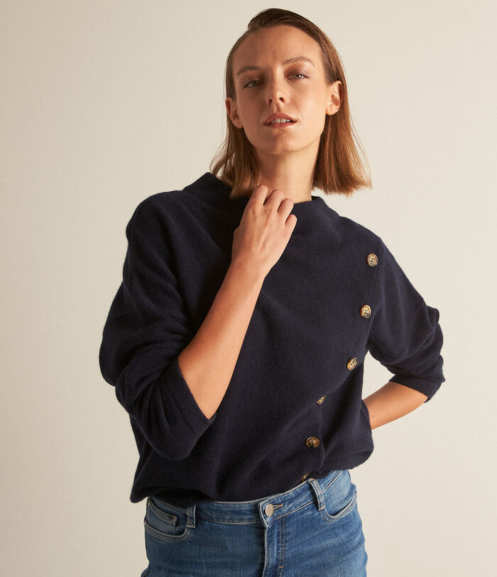 Beverly navy blue responsible wool round-neck jumper