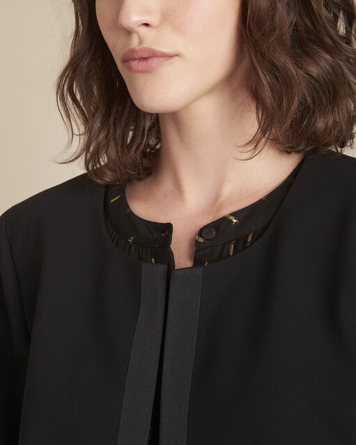 Charme black microfibre and grosgrain jacket black.