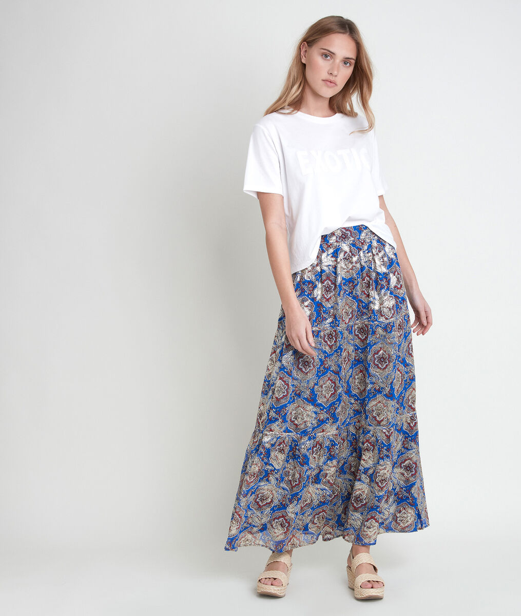 ESMA printed lurex maxi skirt | 1-2-3 ESMA printed lurex maxi skirt PhotoZ | 1-2-3