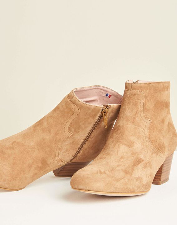 Kendal dual-fabric camel heeled boots | 1-2-3 Kendal dual-fabric camel heeled boots PhotoZ | 1-2-3