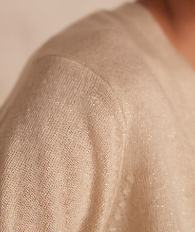 Palizee Bis beige fine-knit cardigan PhotoZ | 1-2-3
