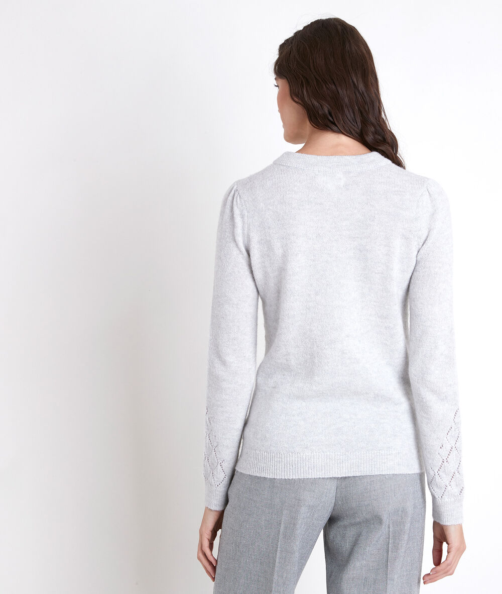 Aleck grey wool blend jumper gris chine.