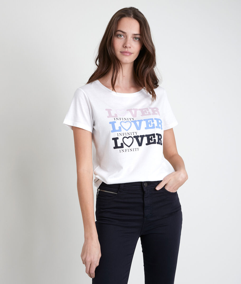 Ilove ecru T-shirt with slogan | 1-2-3 Ilove ecru T-shirt with slogan PhotoZ | 1-2-3