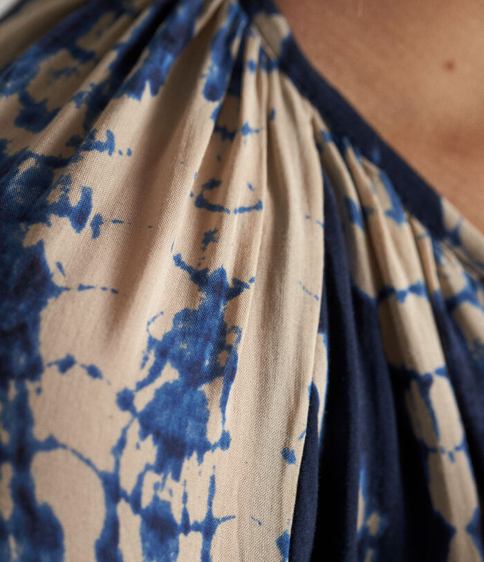 Thales navy blue tie-dye printed blouse PhotoZ | 1-2-3