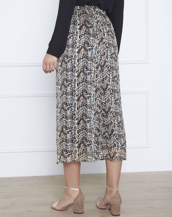 Safary long black print skirt black.
