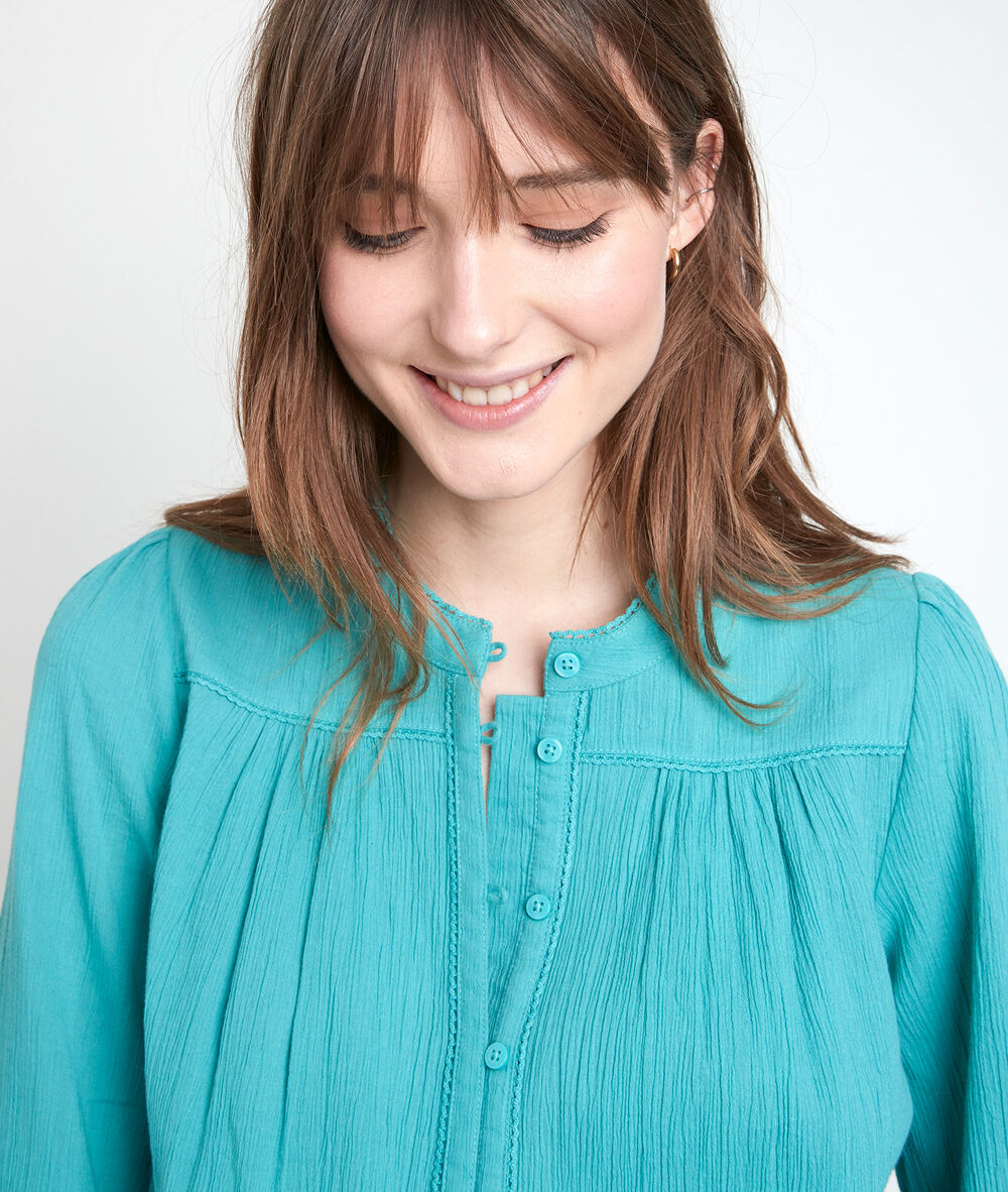 Tobby jade cotton blouse jade.